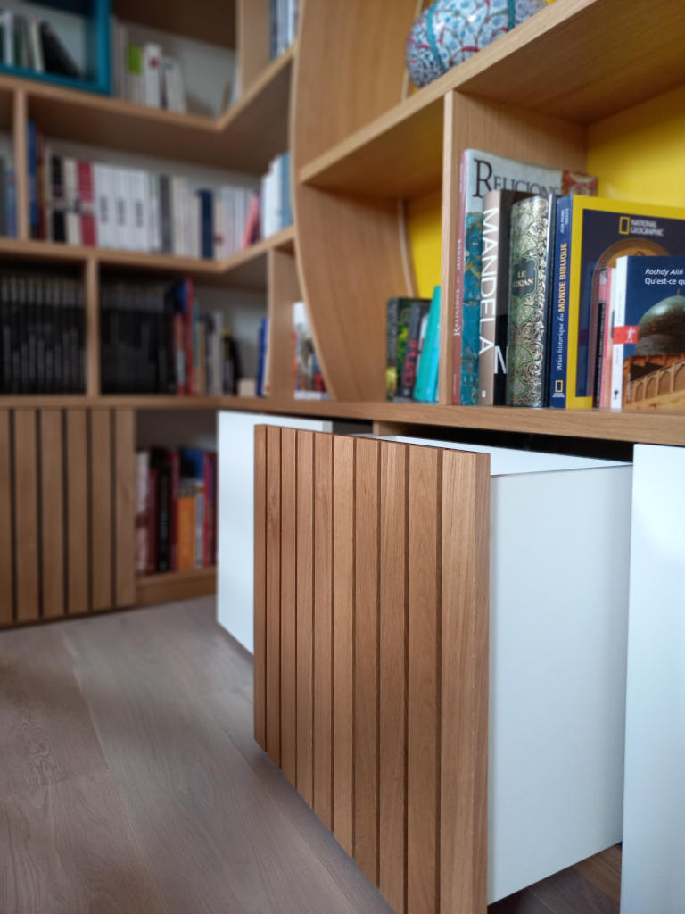 Détail d'un tiroir de rangement